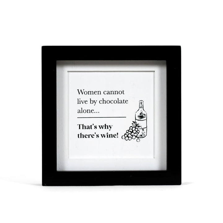 8" x 8" x 1.5" Reversible Wood Frame Sign (Women / Box of Chocolates)