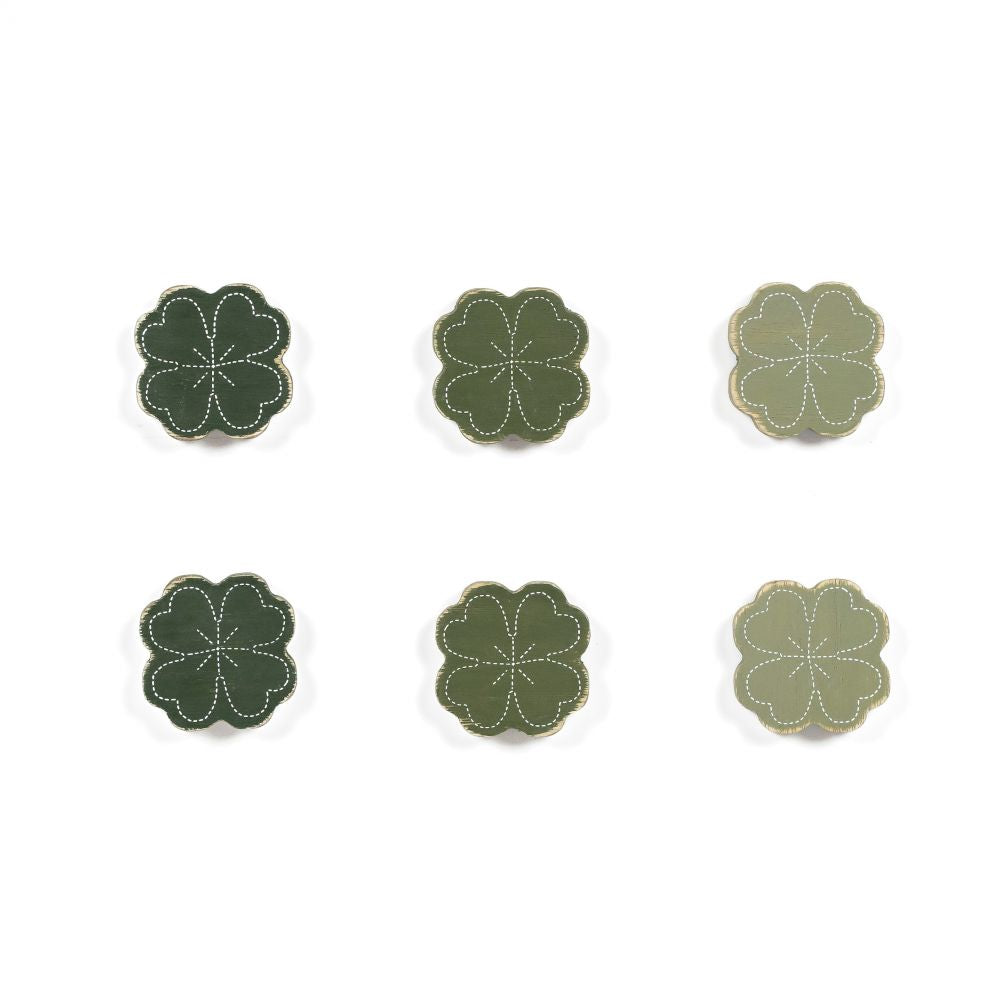 2" x 2" x 0.25" Wood Shapes Set of Six (Shamrock).