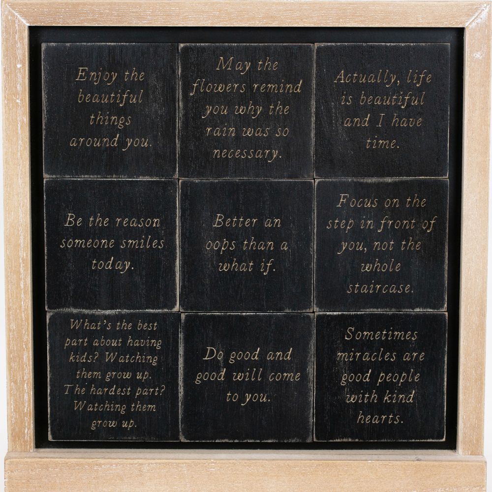 Inspirational Wood Magnets - Set of 9 in Black & White
