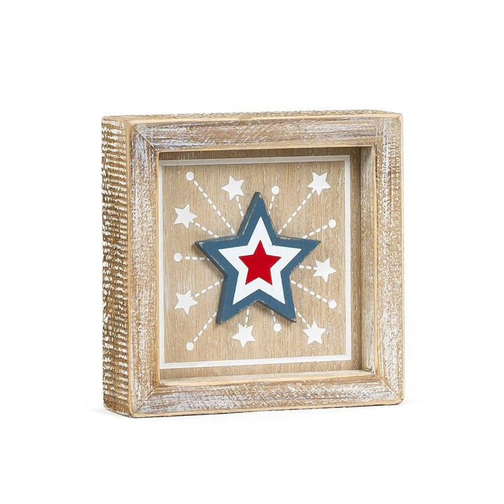5" x 5" x 1.5" Reversible Wall Art (Star / Peach)