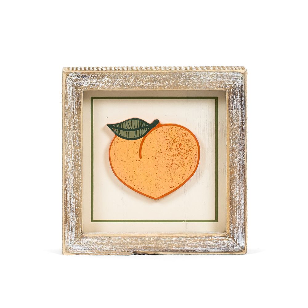 5" x 5" x 1.5" Reversible Wall Art (Star / Peach)