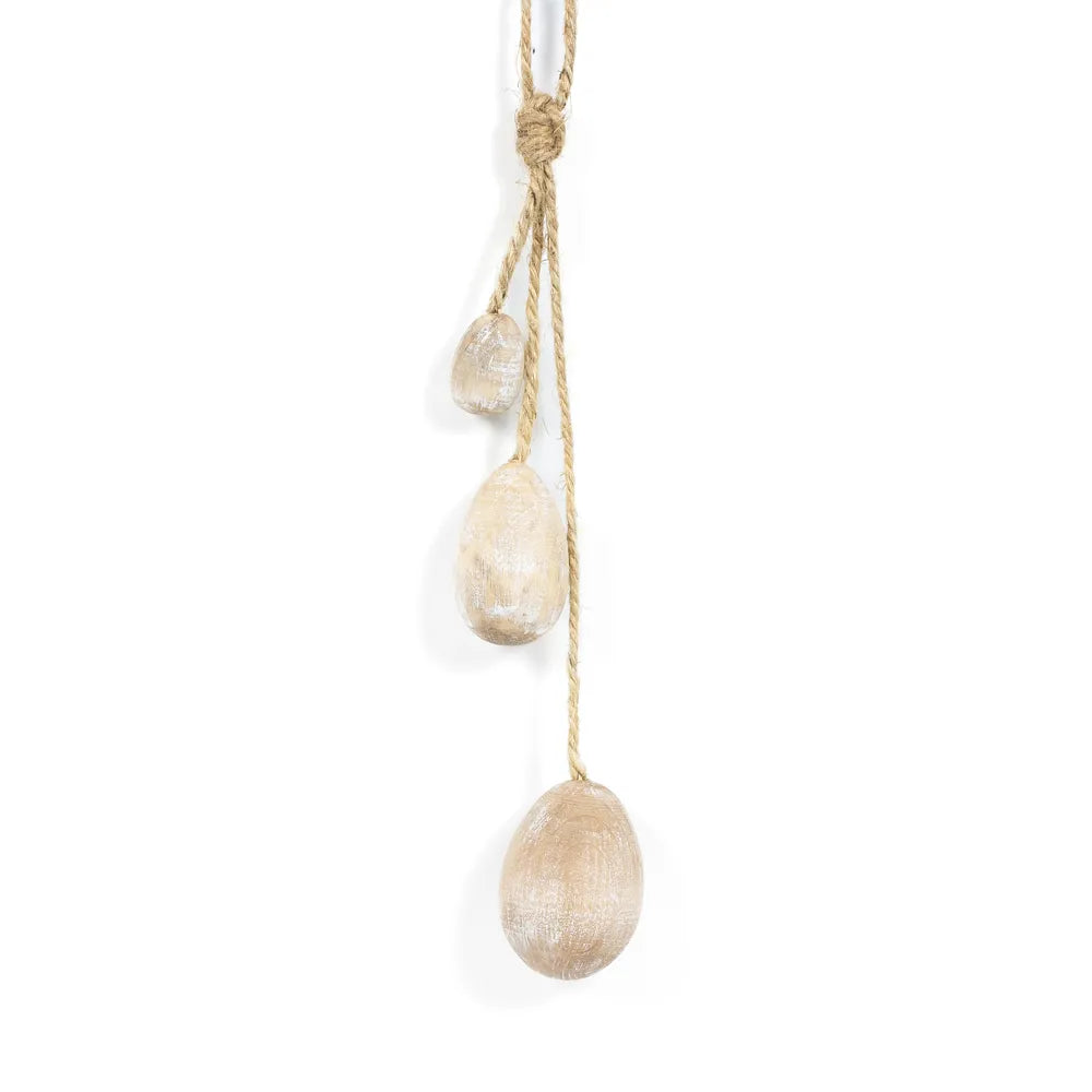 Wood Egg Dangles in Natural Finish