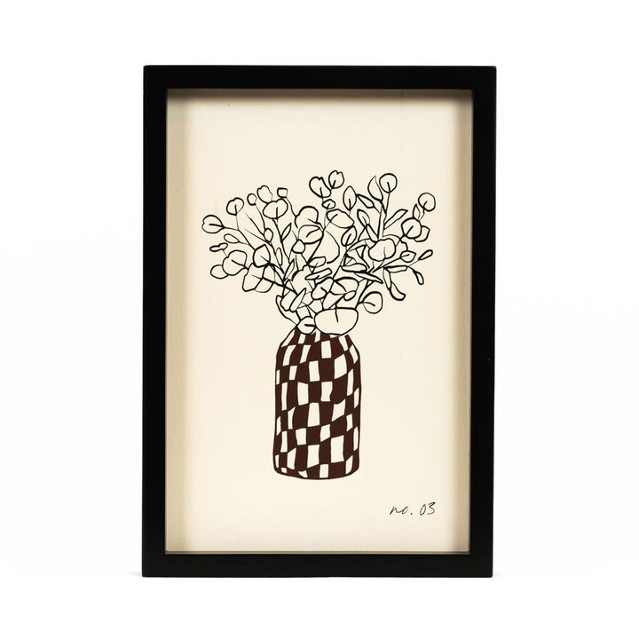 9" x 13" x 1.5" Reversible Wood Wall Art (Floral)