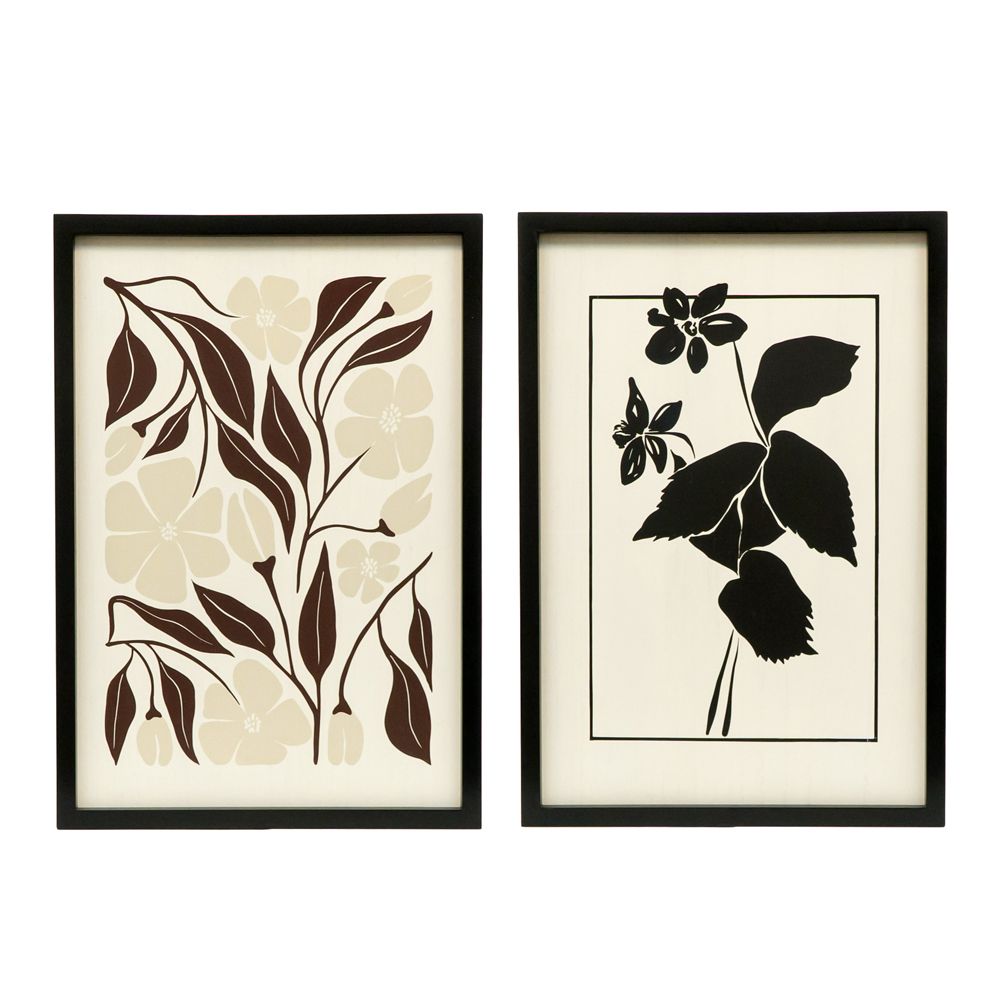 17" x 24" x 1.5" Reversible Wood Large Wall Art (Flowers)