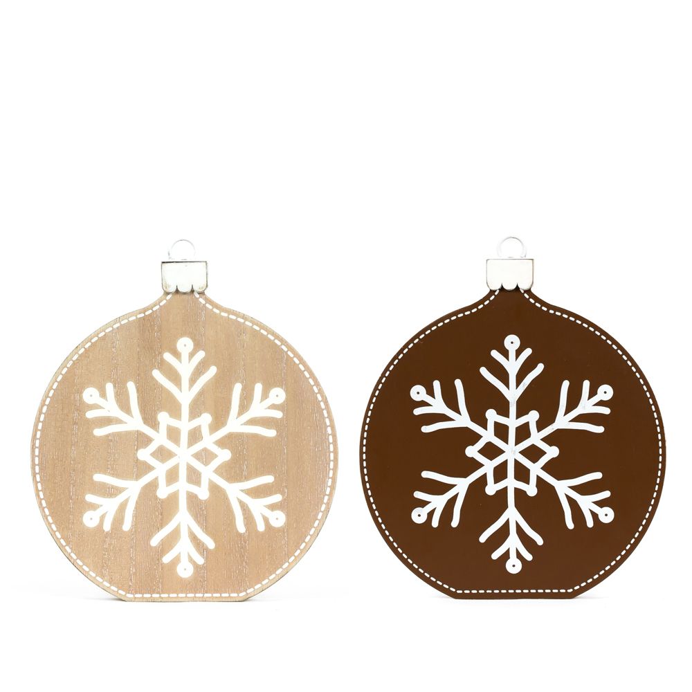 Reversible Chunky Wood Holiday Ornament - Multicolor