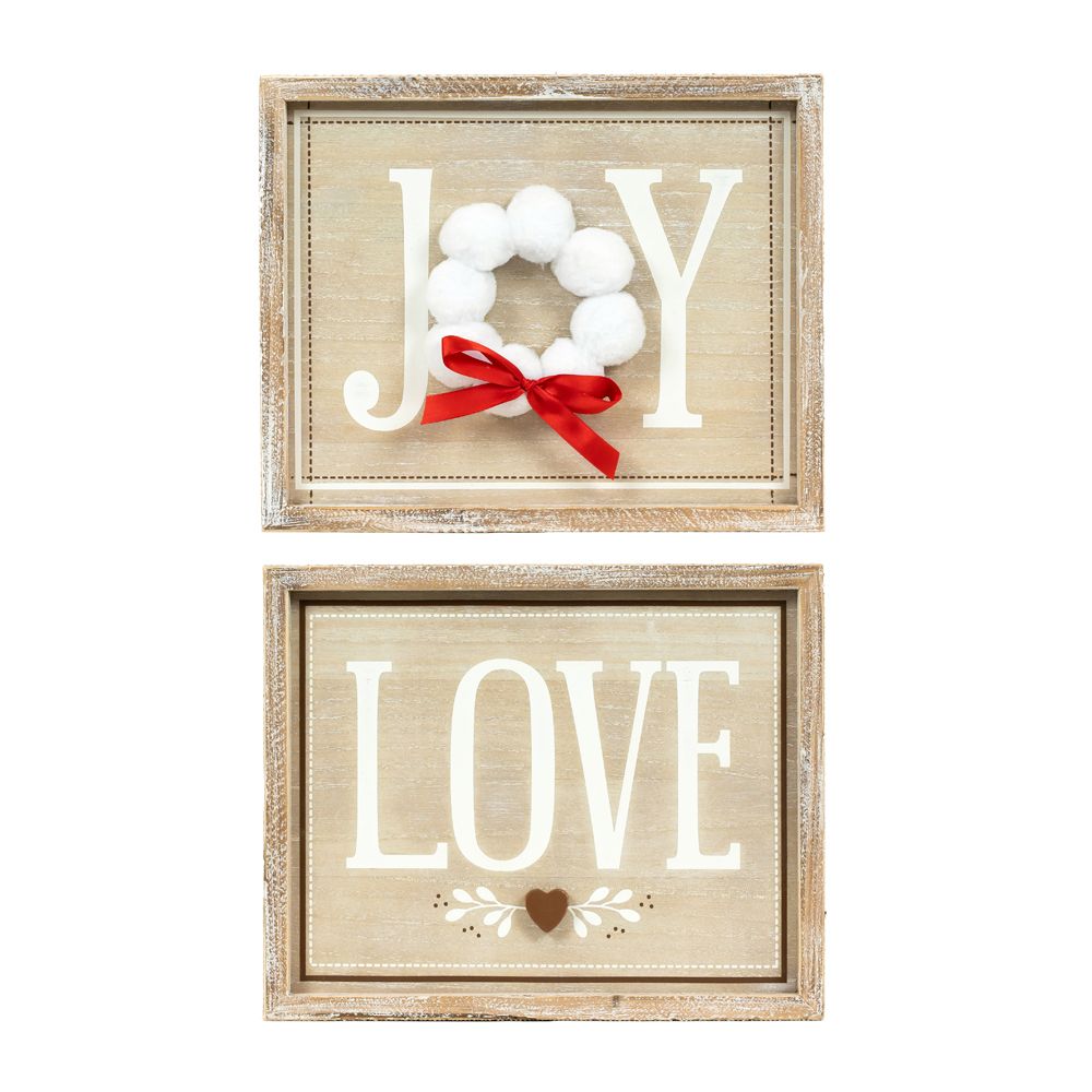 Joy/Love Reversible Wood Sign