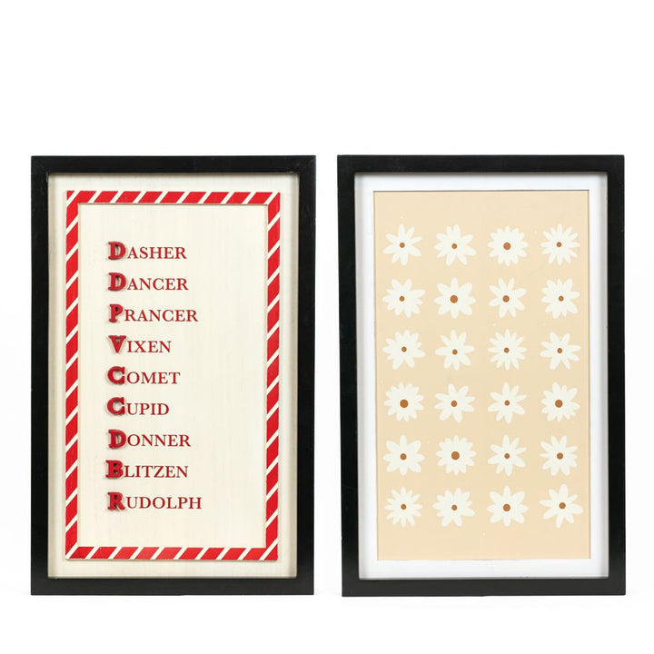 13" x 20" x 1.5" Reversible Wood Wall Art (Dasher / Daisy)