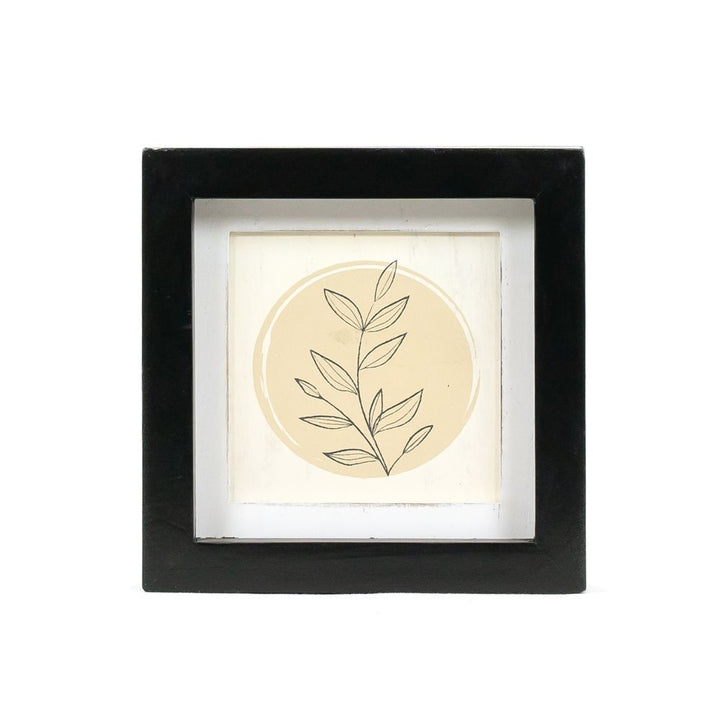 5" x 5" x 1.5" Reversible Wood Wall Art (December / Plant)