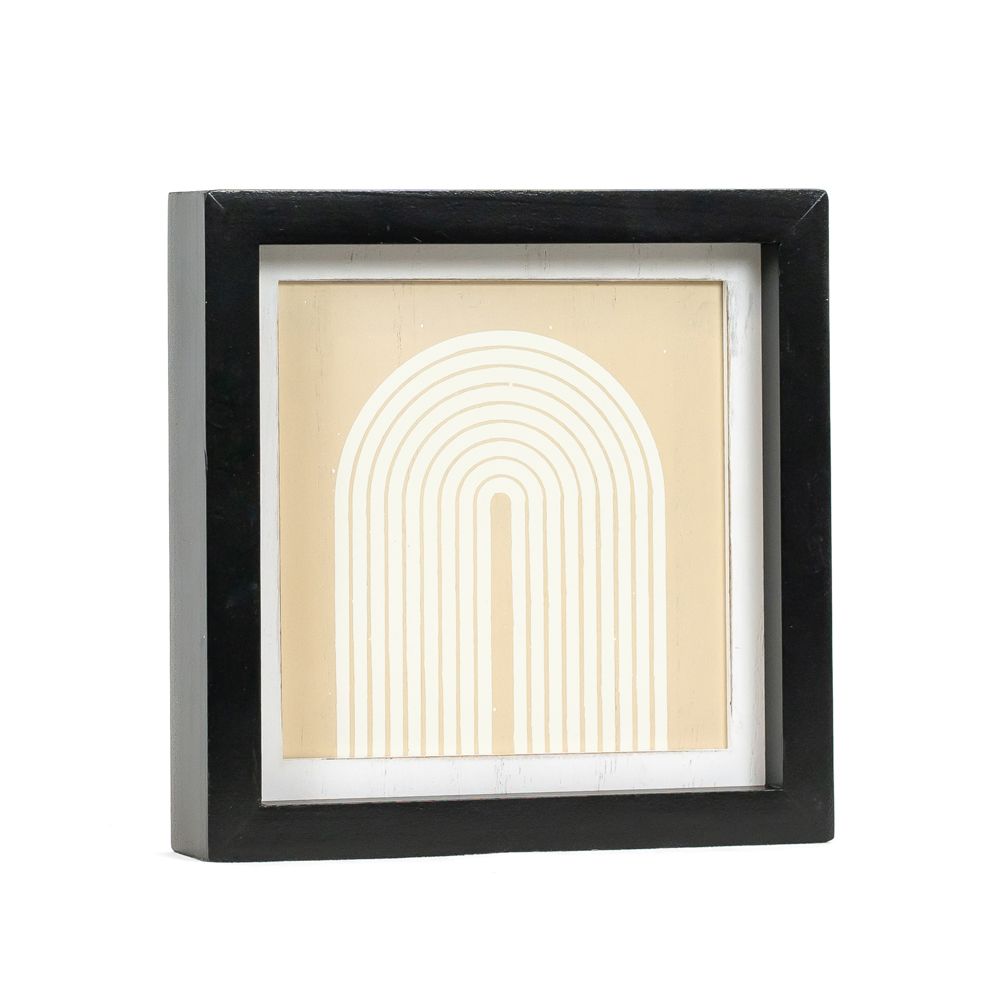 7" x 7" x 1.5" Reversible Wood Wall Art (Naughty / Rainbow)