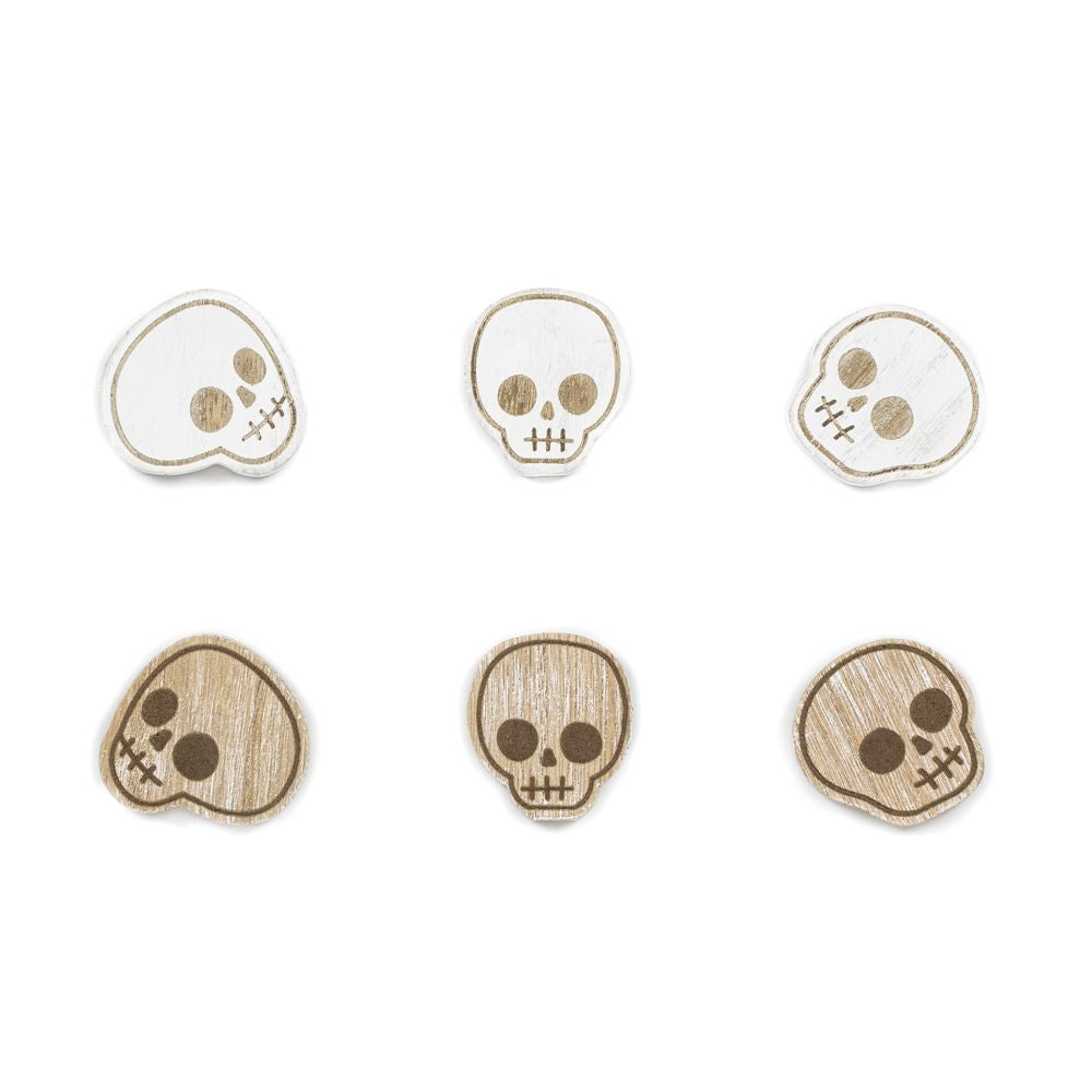 Multicolor Wooden Skull Decor Set
