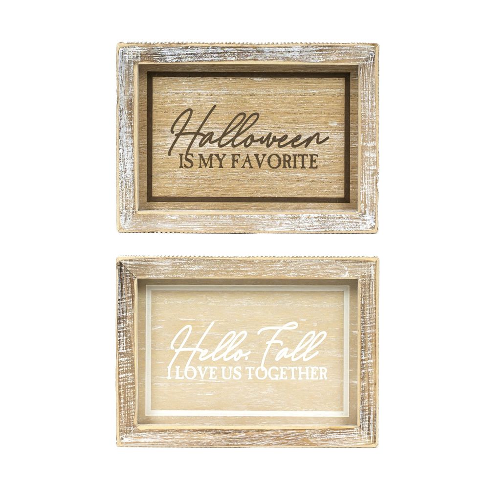 7" x 5" x 1.5" Reversible Wood Wall Art (Favorite / Love)