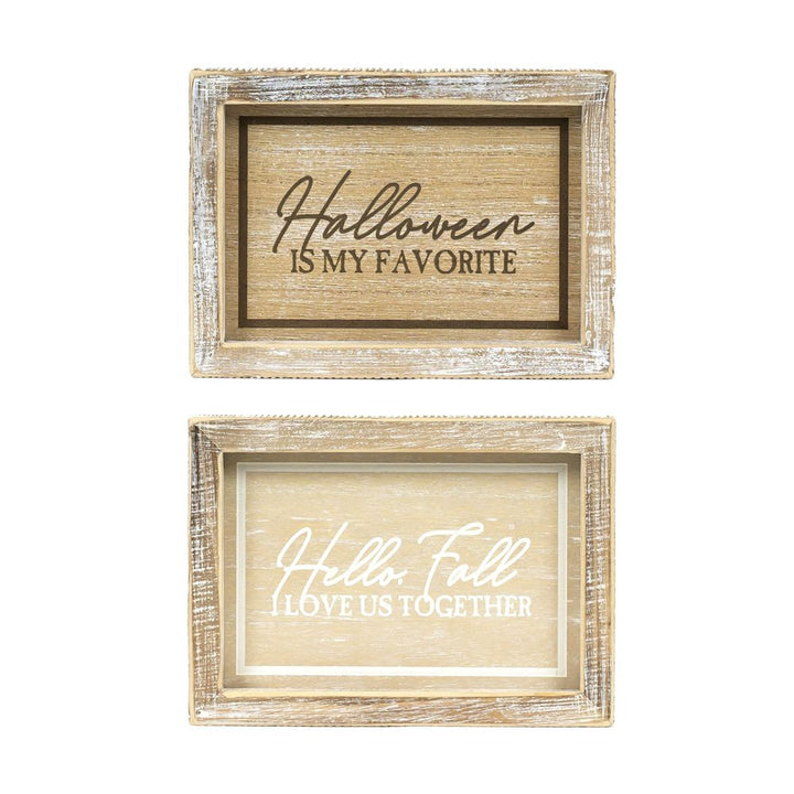 7" x 5" x 1.5" Reversible Wood Wall Art (Favorite / Love)