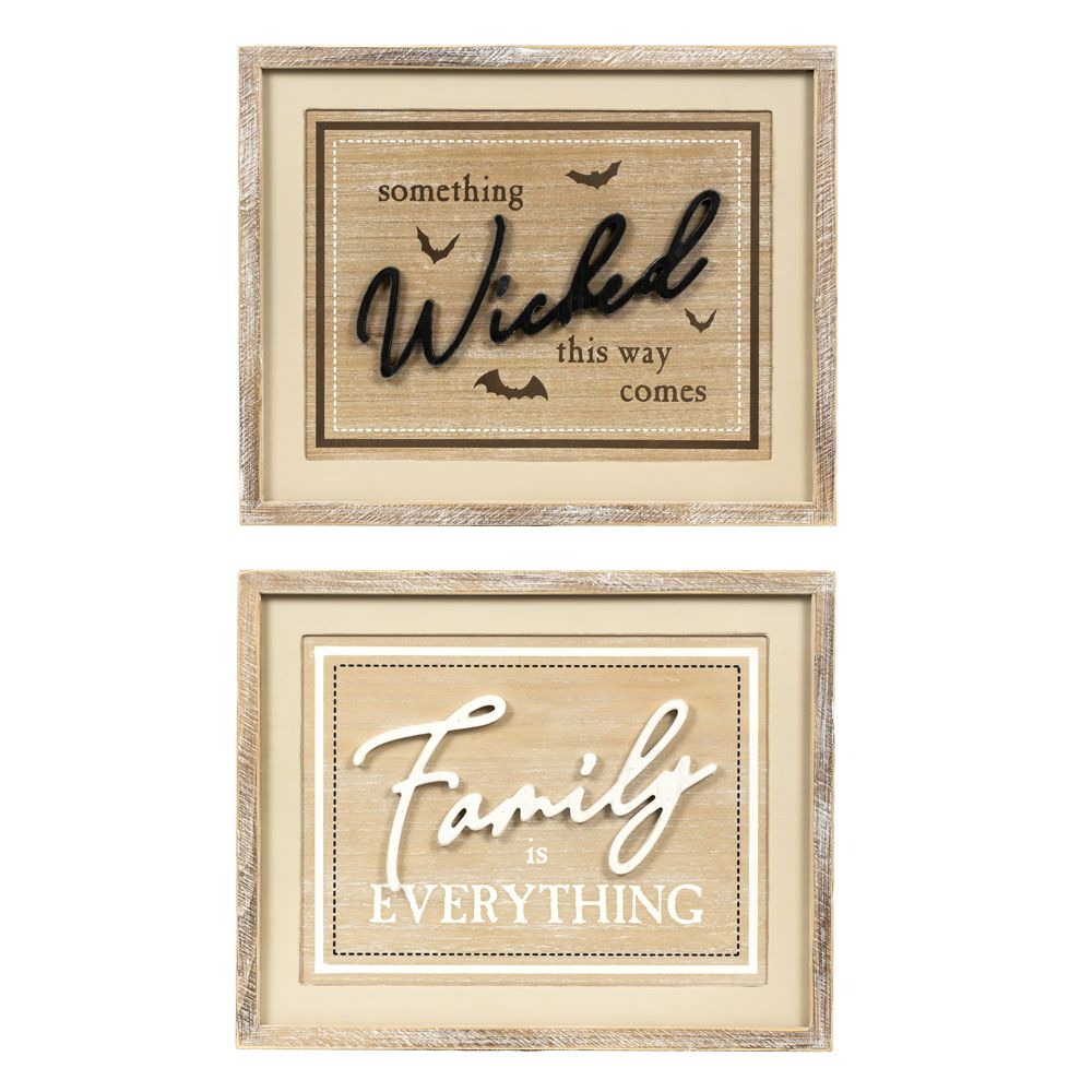 20x16 Reversible Wood Frame Sign - Family/Wicked