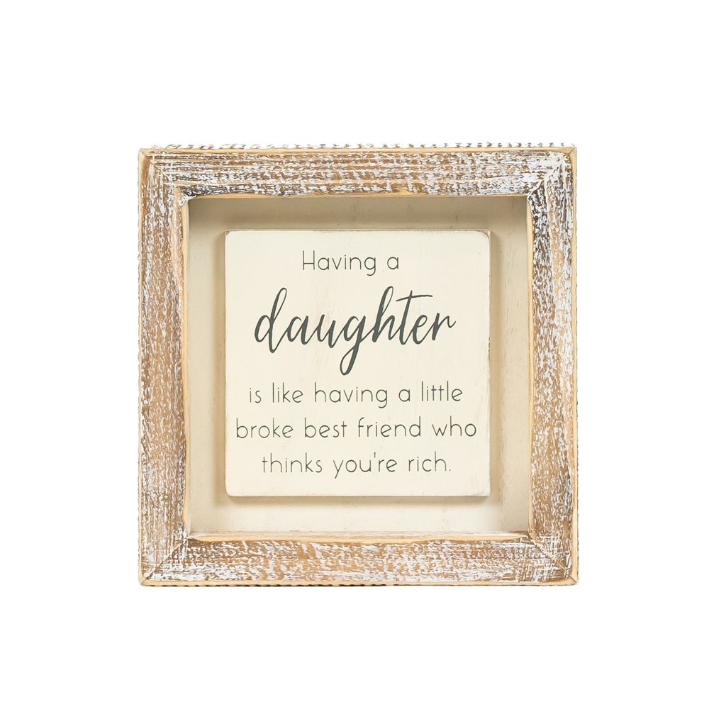 5" x 5" x 1.5" Wood Frame Sign (Daughter)