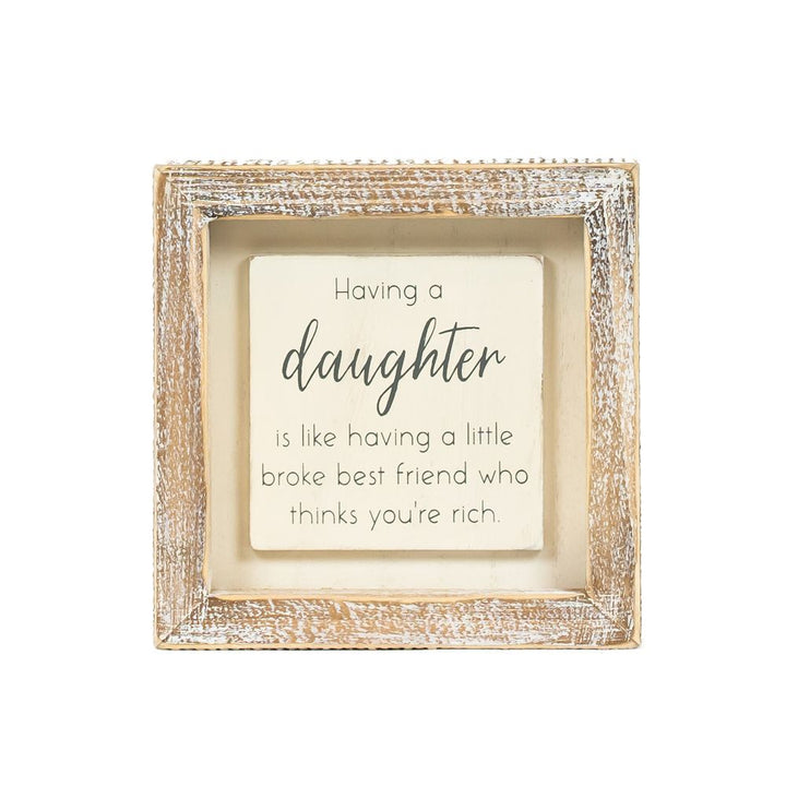 5" x 5" x 1.5" Wood Frame Sign (Daughter)