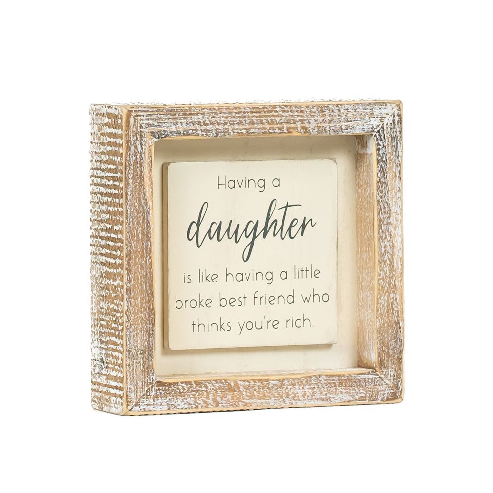 5" x 5" x 1.5" Wood Frame Sign (Daughter)