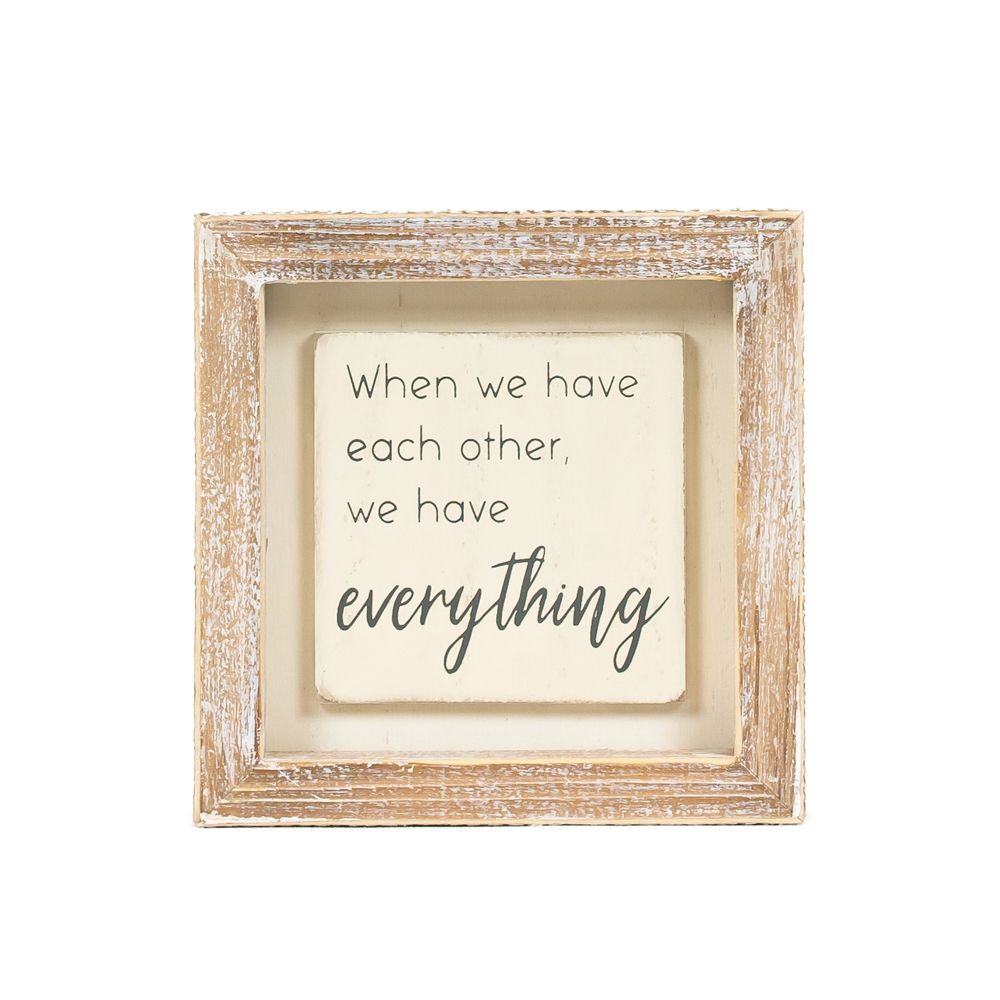 Everything Wood Frame Sign - White & Grey 5x5