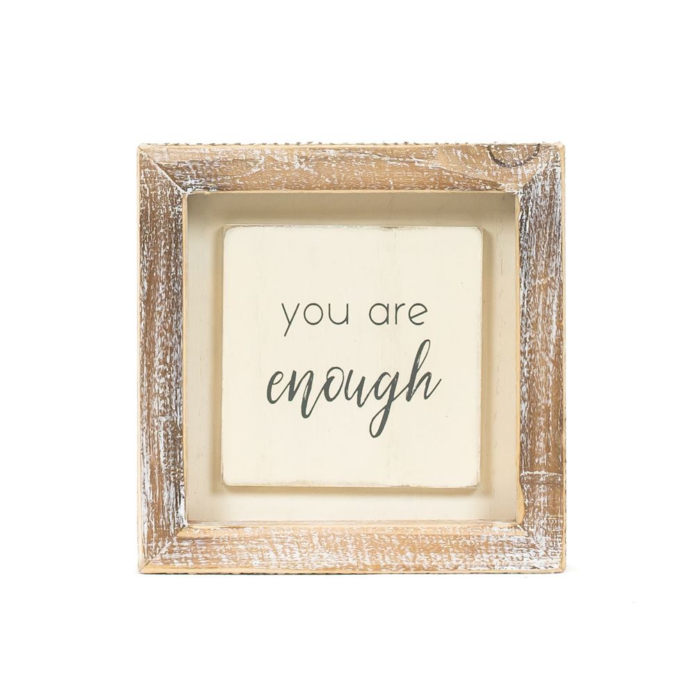 Dwella Decor Wood Frame Sign - You Are Enough