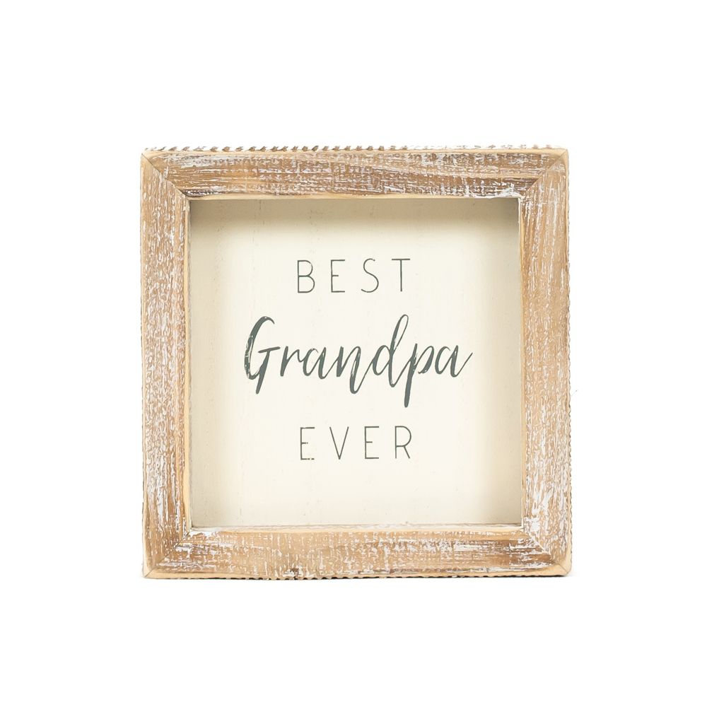 Grandpa Wood Frame Sign - Best Grandpa Ever