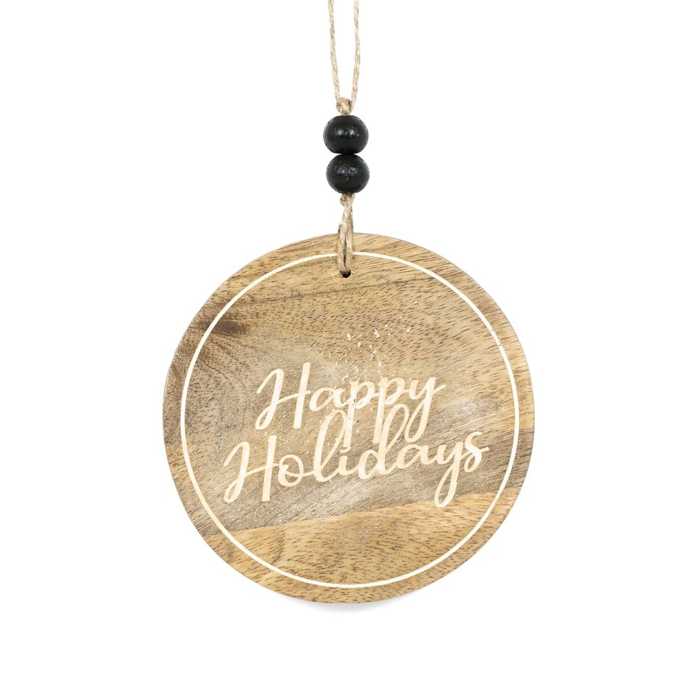 Dwella Decor 4x4 Happy Holidays Multicolor Ornament