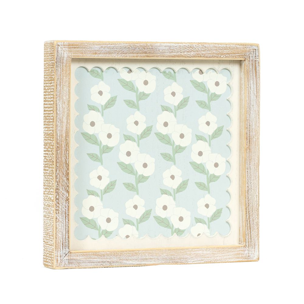 10" x 10" x 1.5" Reversible Wood Wall Art (Flower)