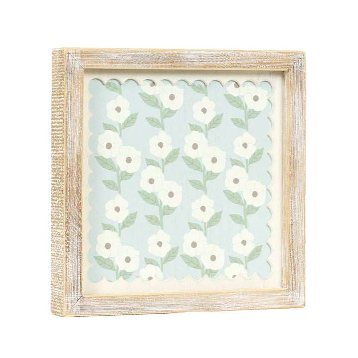 10" x 10" x 1.5" Reversible Wood Wall Art (Flower)