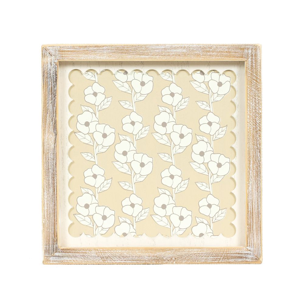 10" x 10" x 1.5" Reversible Wood Wall Art (Flower)