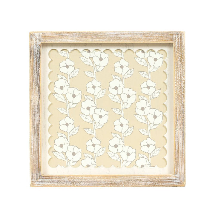 10" x 10" x 1.5" Reversible Wood Wall Art (Flower)