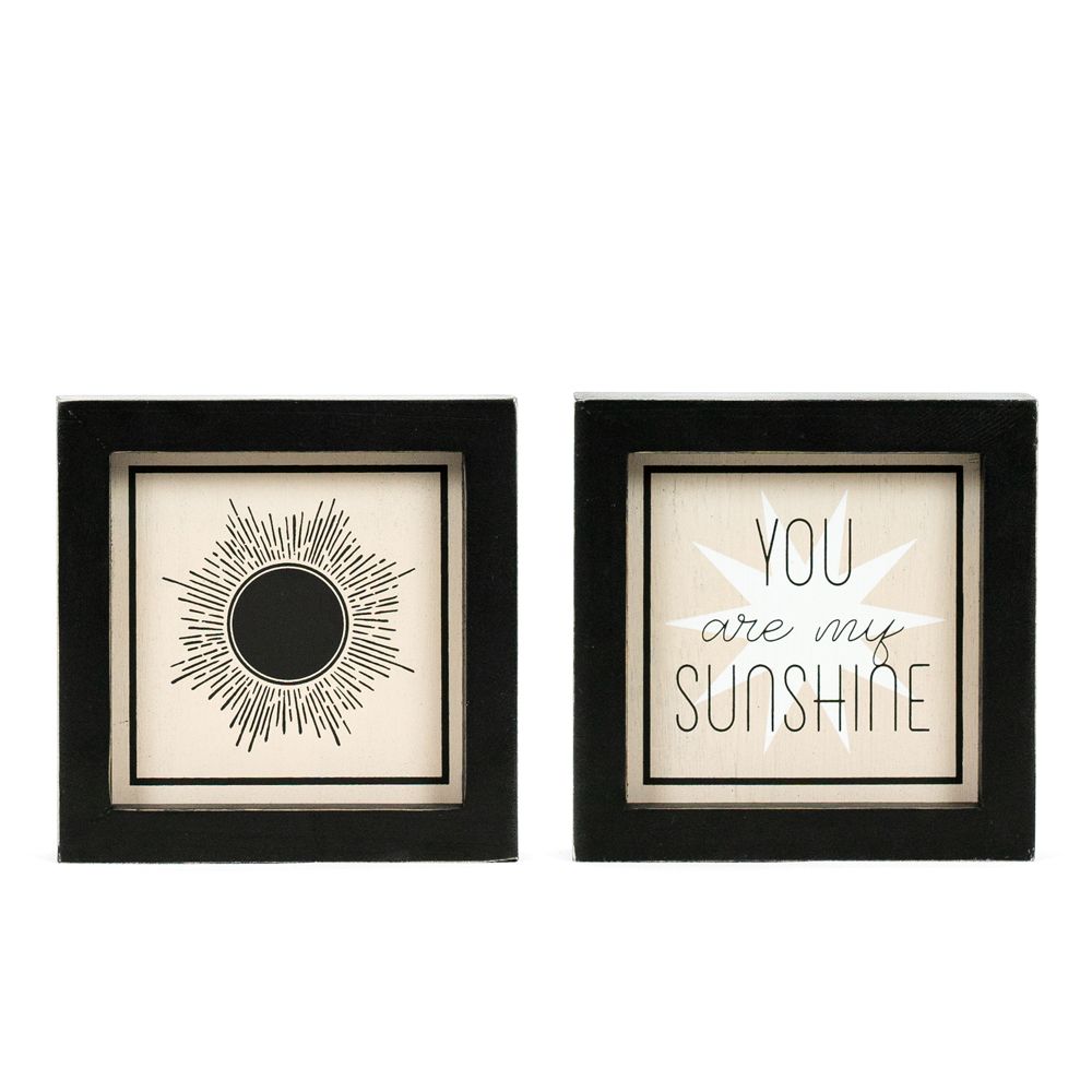 Dwella Decor Reversible Sun/Sunshine Wood Sign