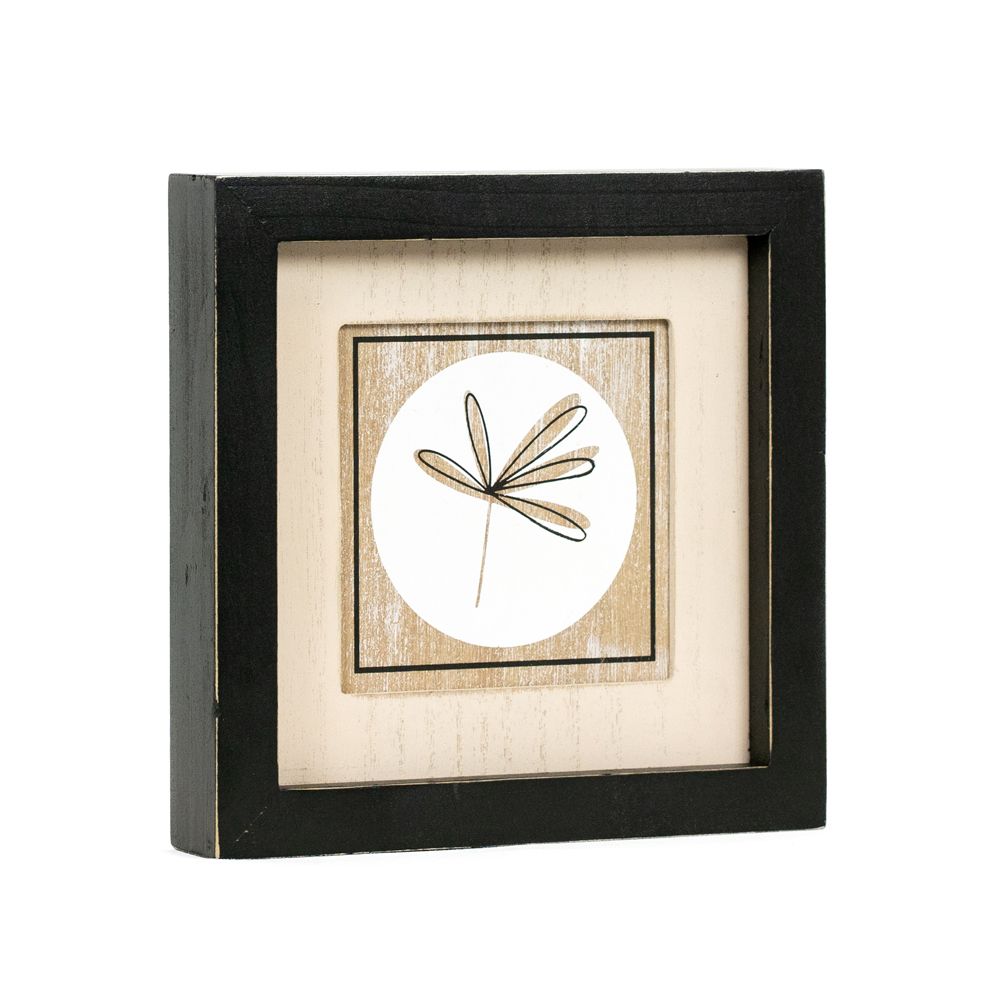 8" x 8" x 1.5" Reversible Wood Wall Art (Stem / Circle)