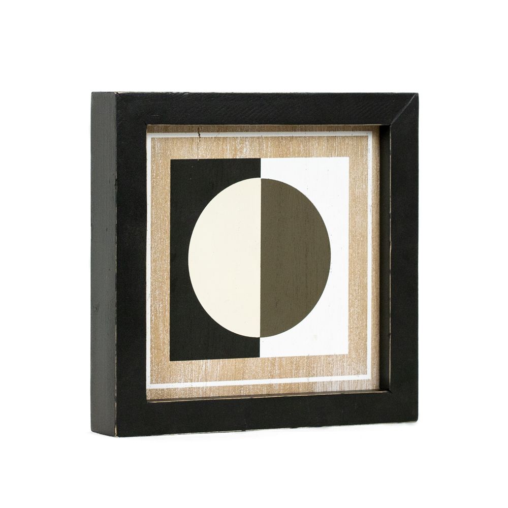 8" x 8" x 1.5" Reversible Wood Wall Art (Stem / Circle)