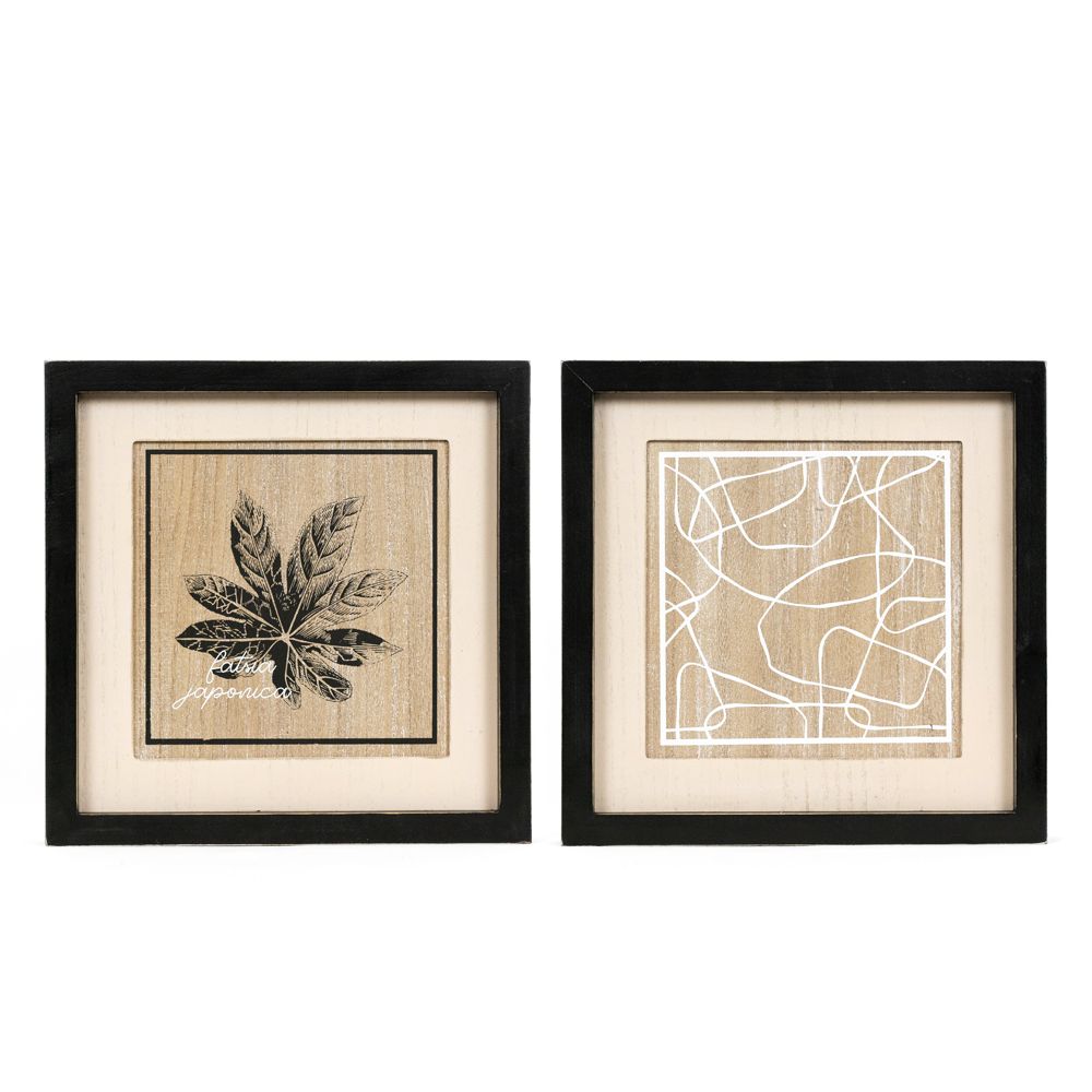 12x12 Reversible Wood Frame Sign - Multicolor Geometric Design