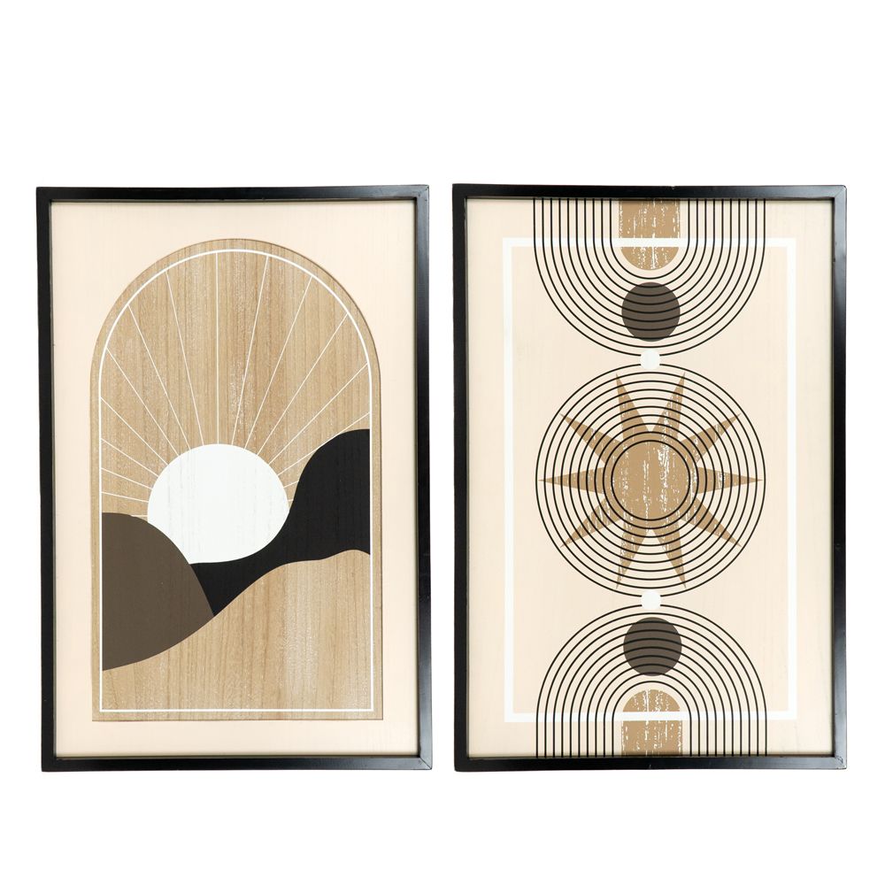 24x36 Reversible Wood Frame Sign - Sun & Neutral Design