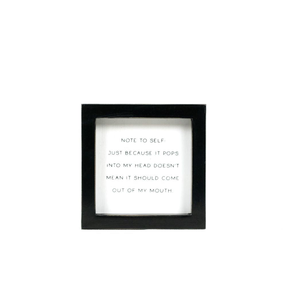 5x5 Wood Frame Humor Sign - Self Filter Reminder