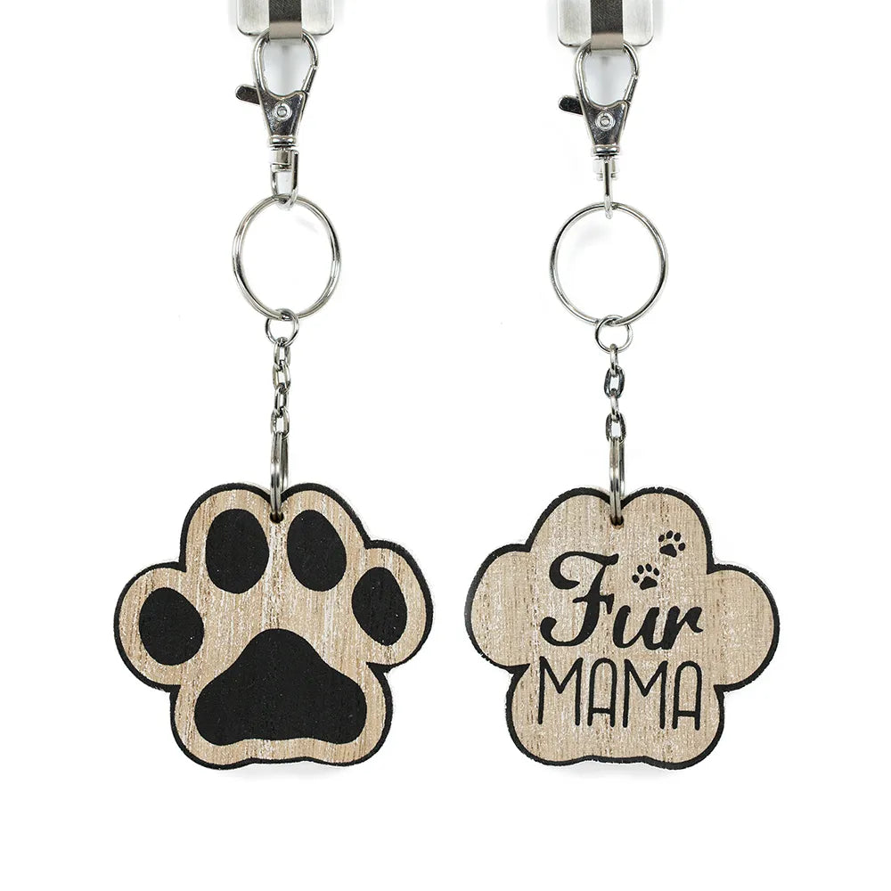 Fur Mama Reversible Key Chain 3x2x.25