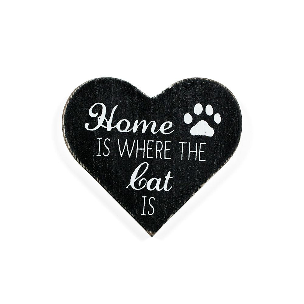 Cat Wood Magnet in Black & White