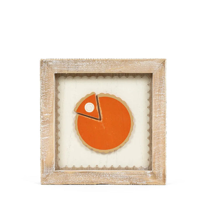 7" x 7" x 1.5" Reversible Wood Wall Art (Broom / Pie)