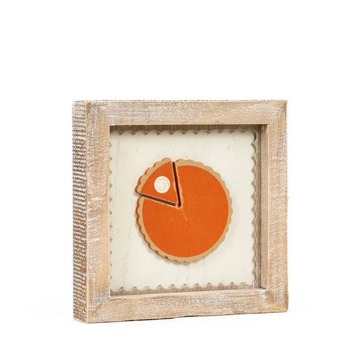 7" x 7" x 1.5" Reversible Wood Wall Art (Broom / Pie)