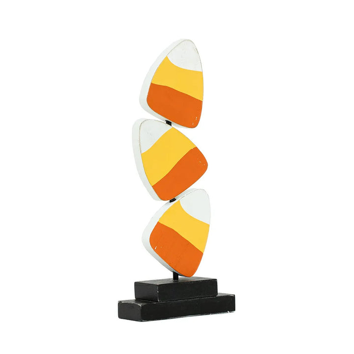 4" x 10" x 1.5" Wood Candy Corn on Stand