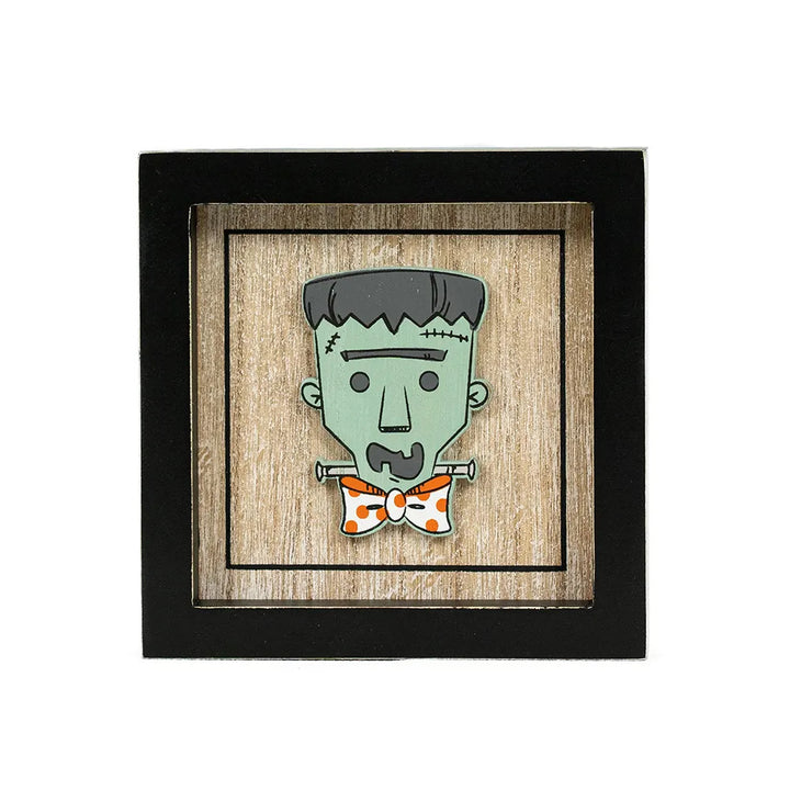 5" x 5" x 1.5" Reversible Wood Wall Art (Frankie / Cute)