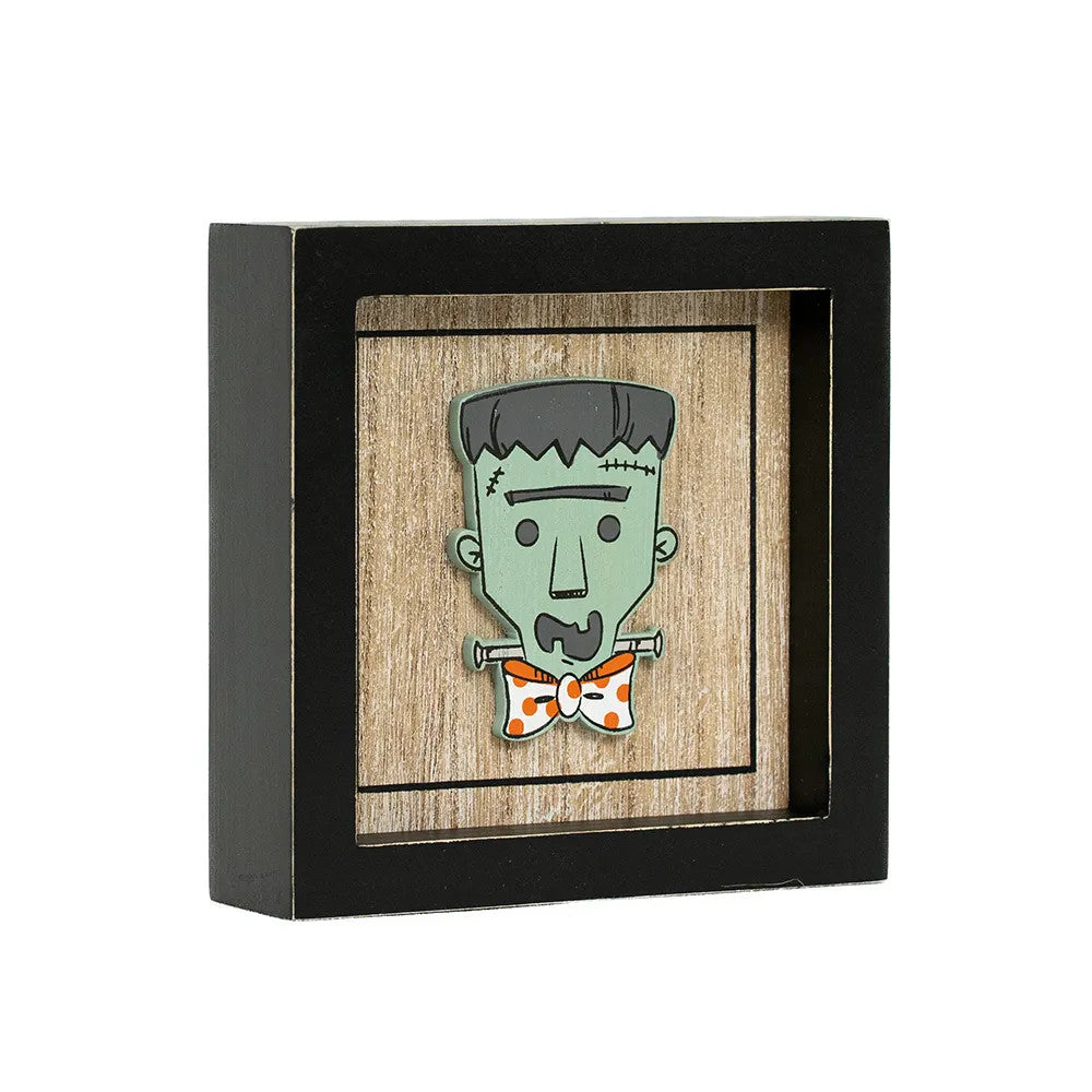 5" x 5" x 1.5" Reversible Wood Wall Art (Frankie / Cute)