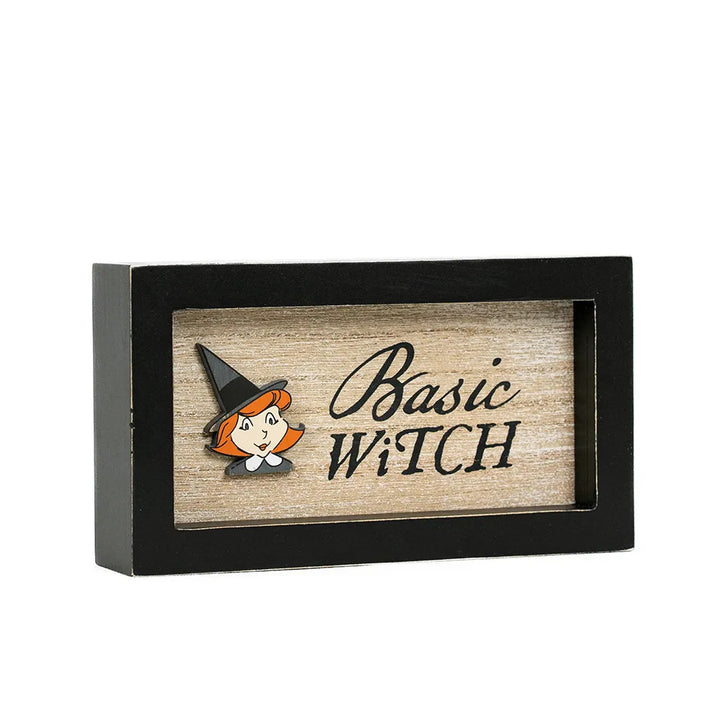 7" x 4" x 1.5" Reversible Wood Frame Sign (Witch / Spice)