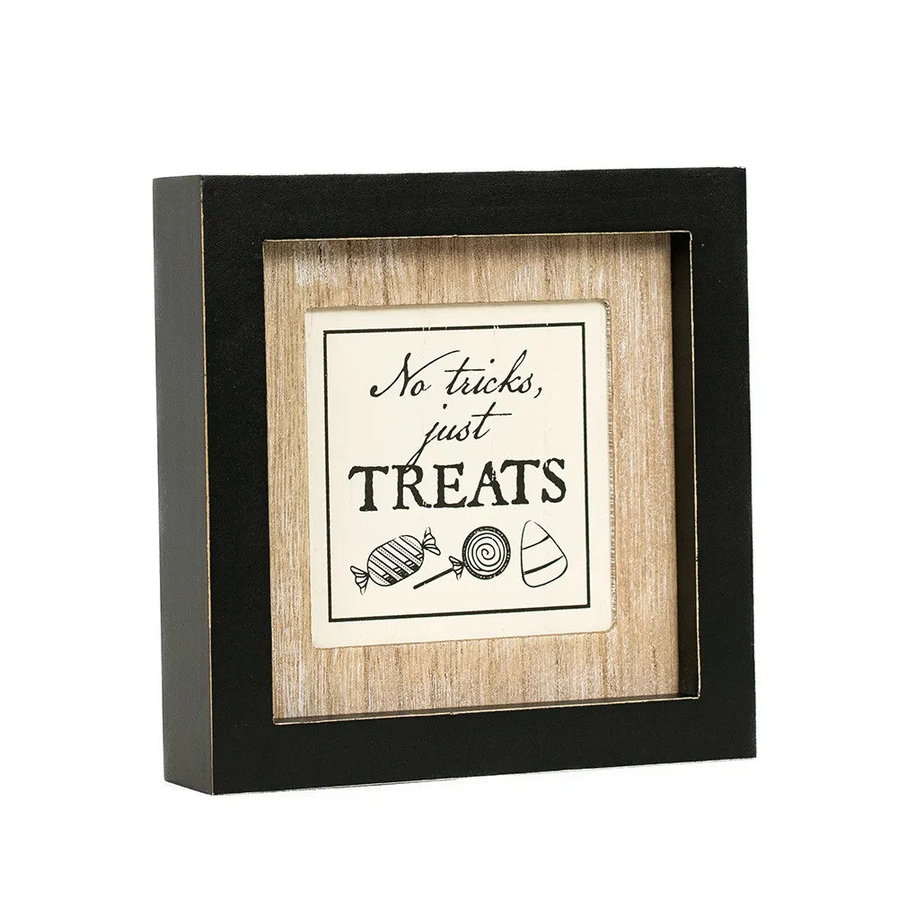 7" x 7" x 1.5" Reversible Wood Frame Sign (Treats / Eat)