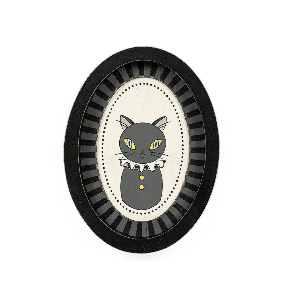 6" x 8" x 1.5" Wood Wall Art (Cat)