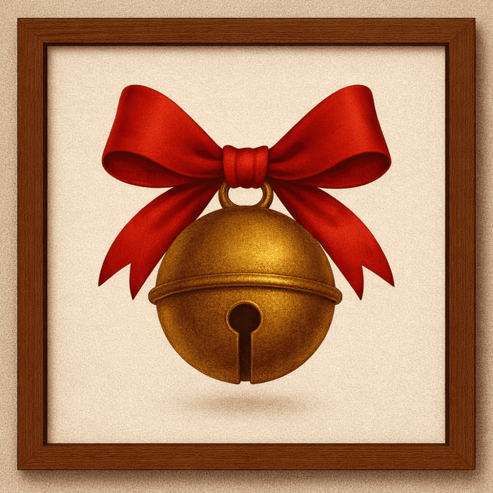 10" x 10" Jingle bell wall art Traditional Christmas