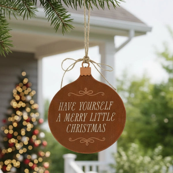 Christmas Wood Hanging Plaque - Merry Little Christmas