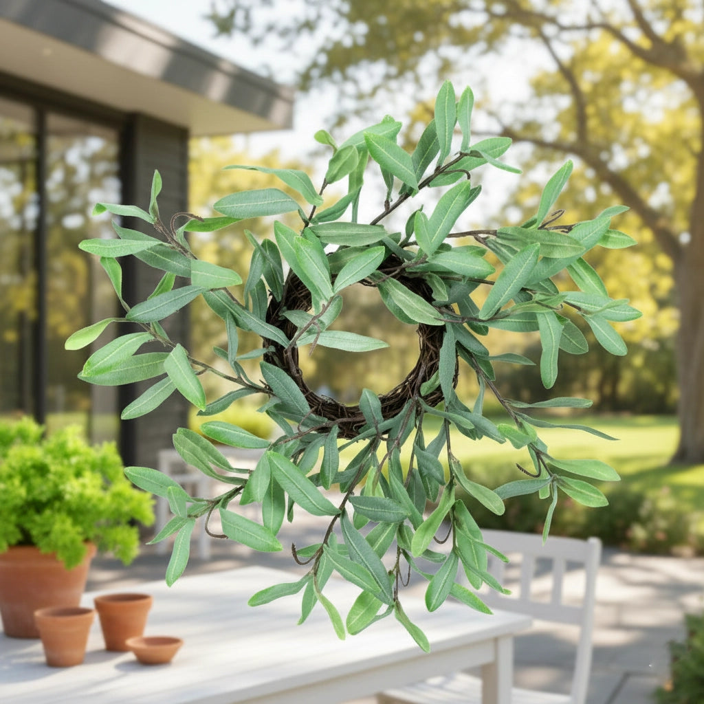 12" Olive Candle Wreath
