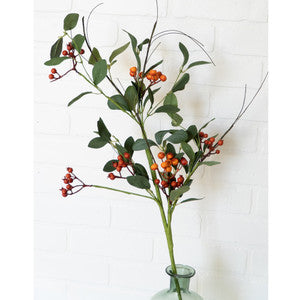 34" Berry & Foliage Faux Spray