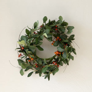 6" Faux Candle Ring - Berry and Foliage