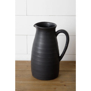 Large Black Decorative Pitcher